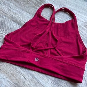 Lululemon pink high neck racerback sports bra (6)